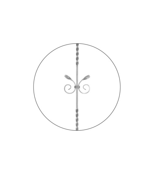 Balaustre Forjado Entorchado Ces con Cola Pez Cuadrado 12 mm