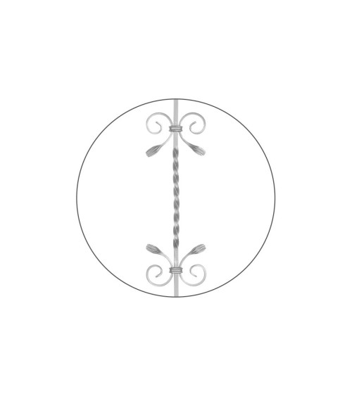 Balaustre Forjado Entorchado Doble Ces Cola Pez Cuadrado 12 mm