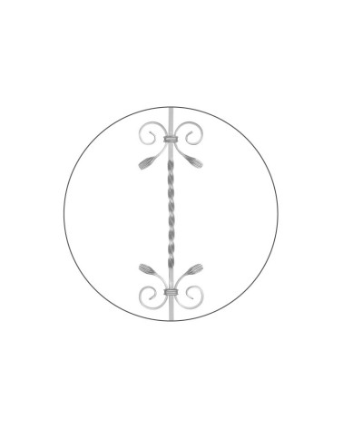 Balaustre Forjado Entorchado Doble Ces Cola Pez Cuadrado 12 mm