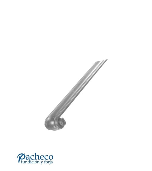 Remate para Pasamanos de Forja con Curva Cerrada Liso con Pliegues Media Caña 50x14 - 40x12 mm