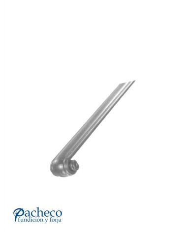 Remate para Pasamanos de Forja con Curva Cerrada Liso con Pliegues Media Caña 50x14 - 40x12 mm