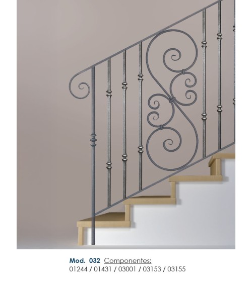 Arranques de Forja para Escalera Triple Anillo Redondo 30 mm