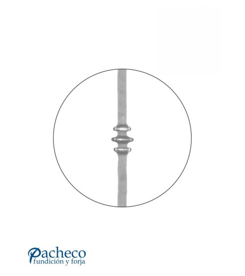 Arranques de Forja para Escalera Triple Anillo Cuadrado 30 mm