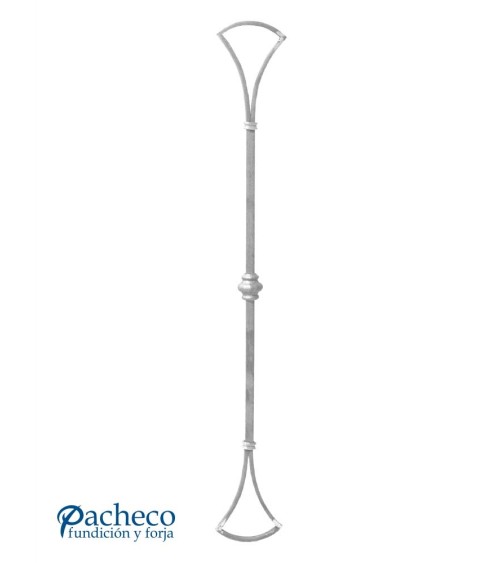 Balaustre Forjado Abanico Doble Nudo Cuadrado 16 mm