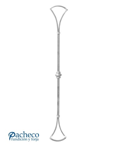 Balaustre Forjado Abanico Doble Nudo Cuadrado 16 mm