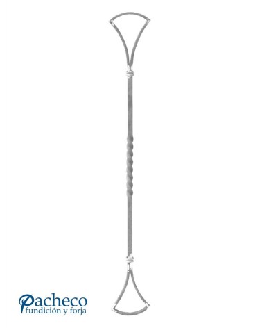 Balaustre Forjado Abanico Doble Entorchado Cuadrado 16 mm