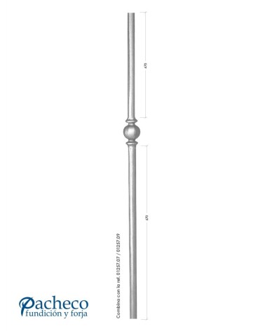 Arranques de Forja para Escalera Bola Central Lisa Redondo 25 mm