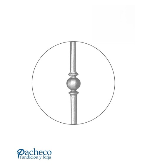 Arranques de Forja para Escalera Bola Central Lisa Redondo 25 mm
