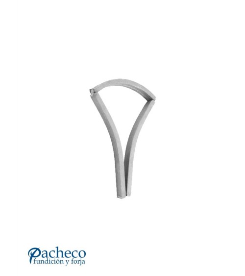 Balaustre Forjado Abanico  Simple 190 mm alto Cuadrado 16 mm