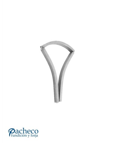 Balaustre Forjado Abanico Simple 190 mm alto Cuadrado 16 mm