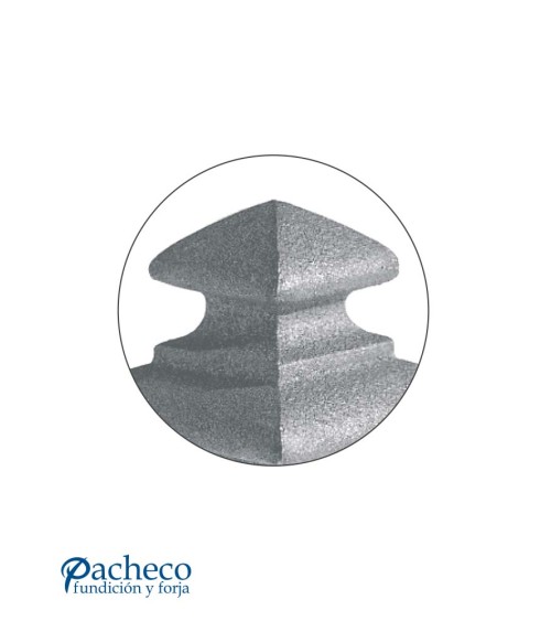 Remate Cuadrado de Hierro Fundido para Cuadrado 16 mm