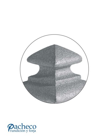 Remate Cuadrado de Hierro Fundido para Cuadrado 16 mm