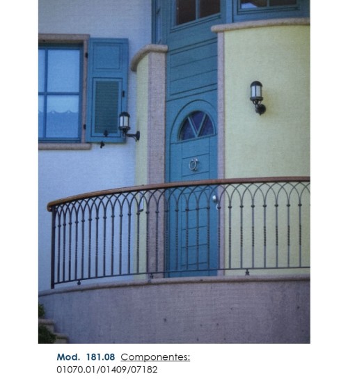 Balaustre Forjado Abanico  Simple 190 mm alto Cuadrado 16 mm