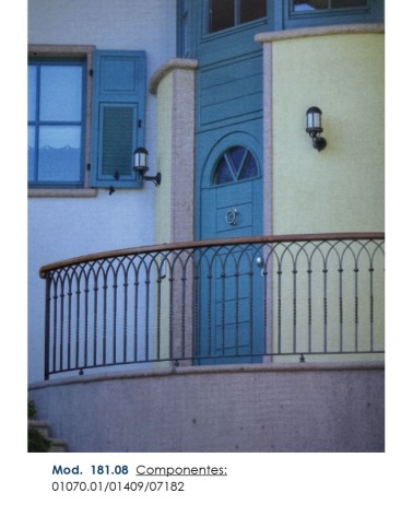 Balaustre Forjado Abanico Simple 190 mm alto Cuadrado 16 mm