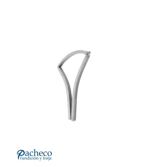 Balaustre Forjado Abanico  Simple 220 mm alto Cuadrado 16 mm