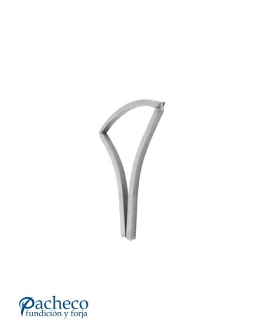 Balaustre Forjado Abanico Simple 220 mm alto Cuadrado 16 mm