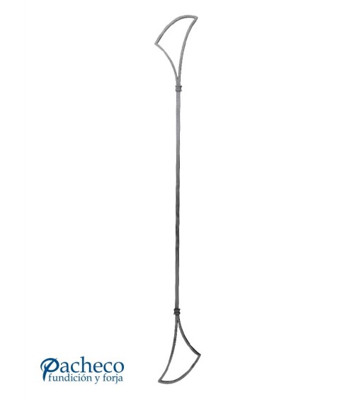 Balaustre Forjado Abanico Doble Cuadrado 16 mm