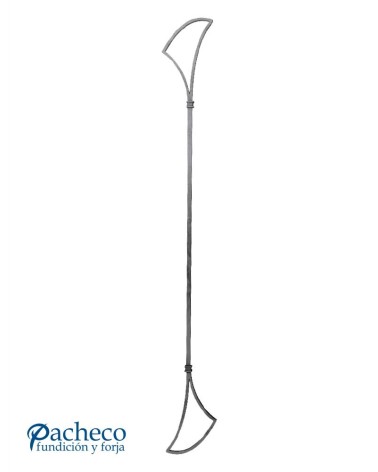 Balaustre Forjado Abanico Doble Cuadrado 16 mm