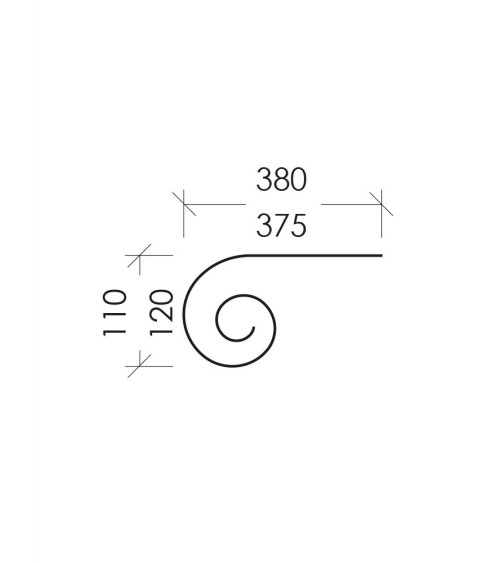 Remate para Pasamanos de Forja en Caracol Liso Media Caña 40x10 - 50x10 mm