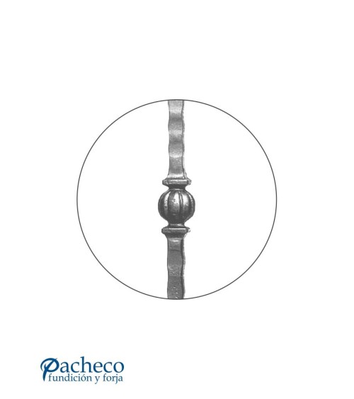 Arranques de Forja para Escalera  Martillado con Bola de Forja Central Cuadrado 30 mm