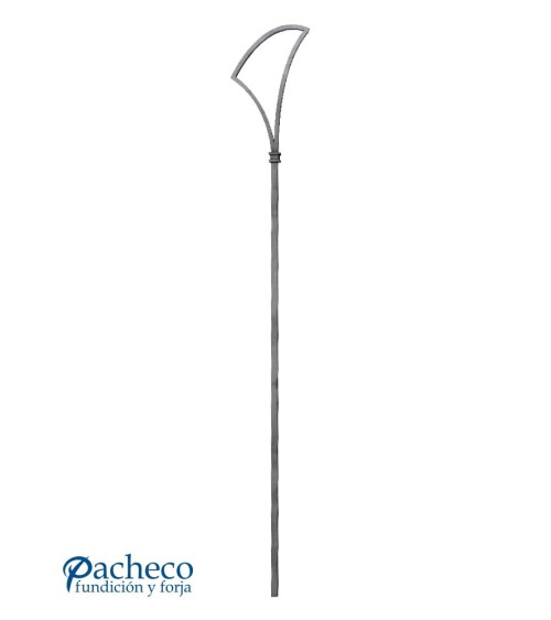 Balaustre Forjado Abanico Simple Cuadrado 16 mm