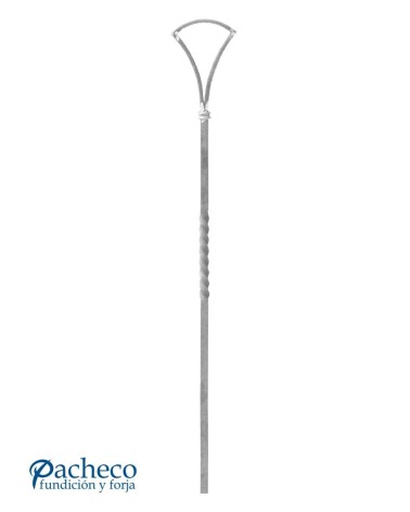 Balaustre Forjado Abanico Entorchado Cuadrado 16 mm