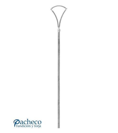 Balaustre Forjado Abanico Simple Forja Cuadrado 16 mm