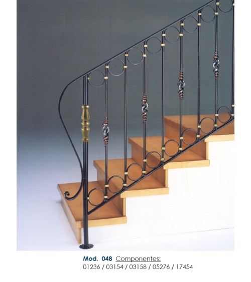 Remate para Pasamanos de Forja con Curva Abierta Liso Media Caña 40x10 - 50x10 mm