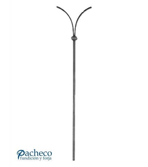 Balaustre Forjado Abanico Abierto Cuadrado 14 mm