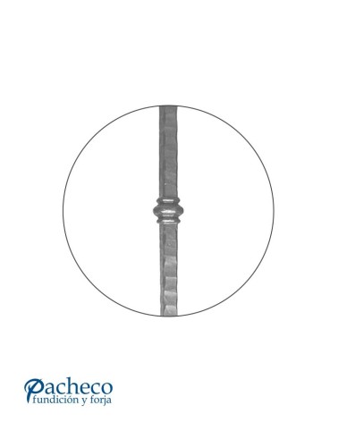 Arranques de Forja para Escalera Martillado Anillo Central  Cuadrado 30 mm