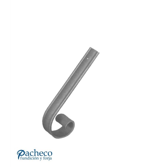 Remate para Pasamanos de Forja de Caracol Plano Liso Media Caña 40x8 mm