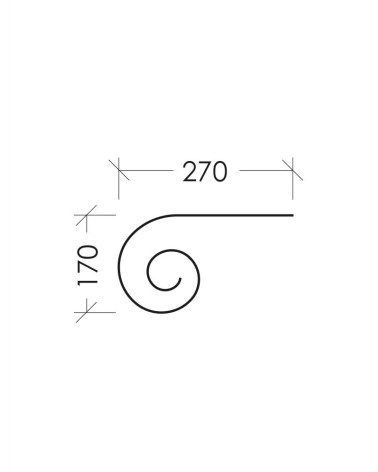 Remate para Pasamanos de Forja de Caracol Plano Liso Media Caña 40x8 mm