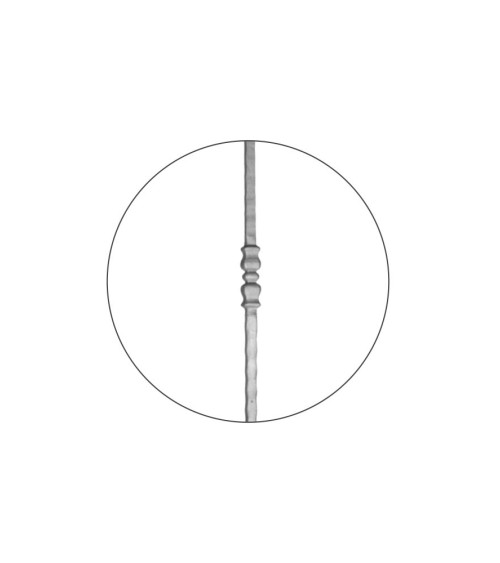 Arranques de Forja para Escalera Martillado Macolla Doble Central  Cuadrado 25 mm