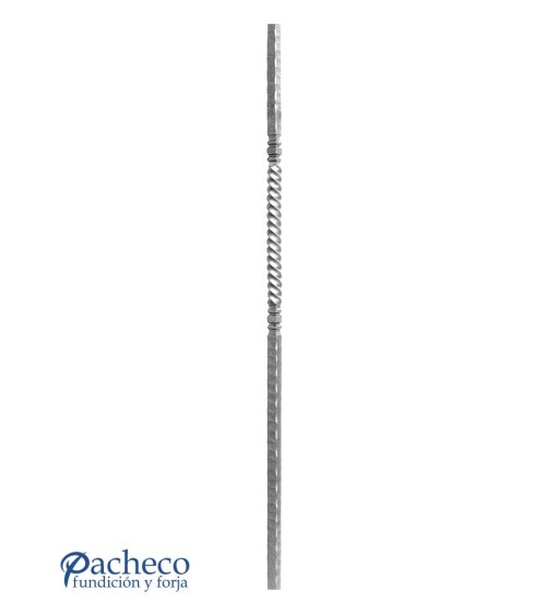 Arranques de Forja para Escalera Martillado Espiral Central Cuadrado 25 mm