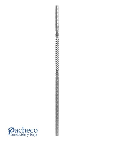 Arranques de Forja para Escalera Martillado Espiral Central Cuadrado 25 mm