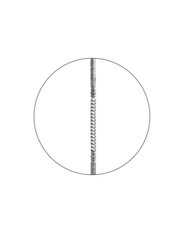 Arranques de Forja para Escalera Martillado Espiral Central Cuadrado 25 mm