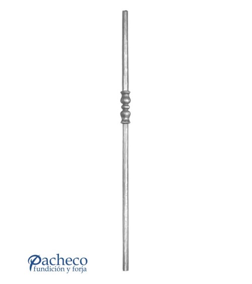 Arranques de Forja para Escalera Machado Doble Macolla Central  Cuadrado 25 mm