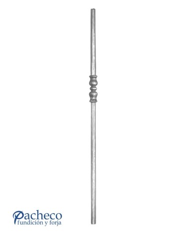 Arranques de Forja para Escalera Machado Doble Macolla Central  Cuadrado 25 mm