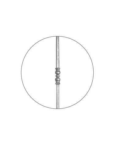 Arranques de Forja para Escalera Machado Doble Macolla Central  Cuadrado 25 mm