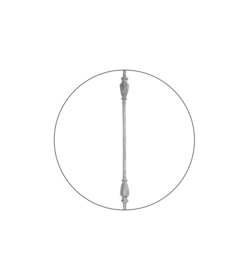 Balaustre Forjado Doble Adorno Cáliz Invertido Redondo 14 mm