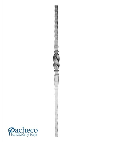 Arranques de Forja para Escalera Martillado Entorchado Central Cuadrado 25 mm