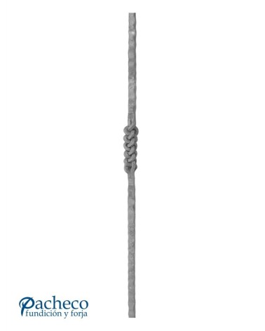 Arranques de Forja para Escalera Martillado Trenzado Central Cuadrado 25 mm