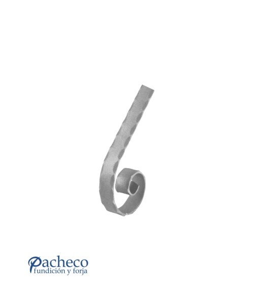 Remate para Pasamanos de Forja de Caracol con Cantos Labrados Pletina 40x8 mm