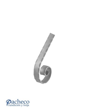 Remate para Pasamanos de Forja de Caracol con Cantos Labrados Pletina 40x8 mm