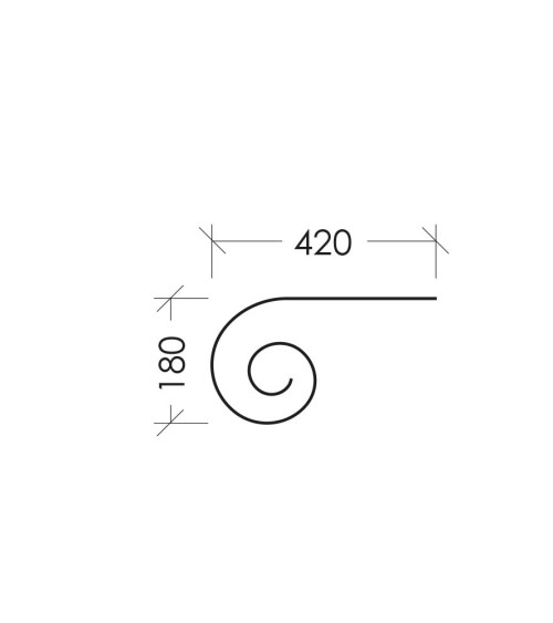 Remate para Pasamanos de Forja de Caracol con Cantos Labrados Pletina 40x8 mm