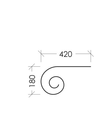 Remate para Pasamanos de Forja de Caracol con Cantos Labrados Pletina 40x8 mm