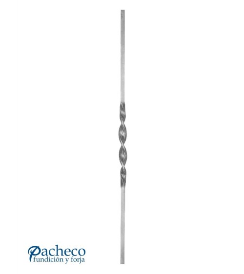 Balaustre Forjado Espiral Central Cuadrado 14 mm