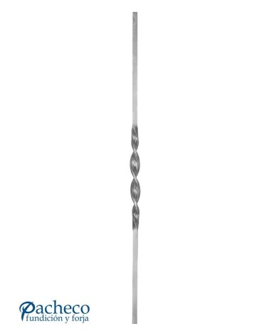 Balaustre Forjado Espiral Central Cuadrado 14 mm
