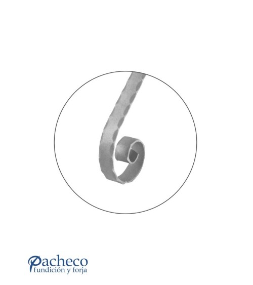 Remate para Pasamanos de Forja de Caracol con Cantos Labrados Pletina 40x8 mm