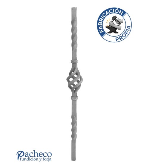 Arranques de Forja para Escalera Entorchado Piña Central Cuadrado 30 mm